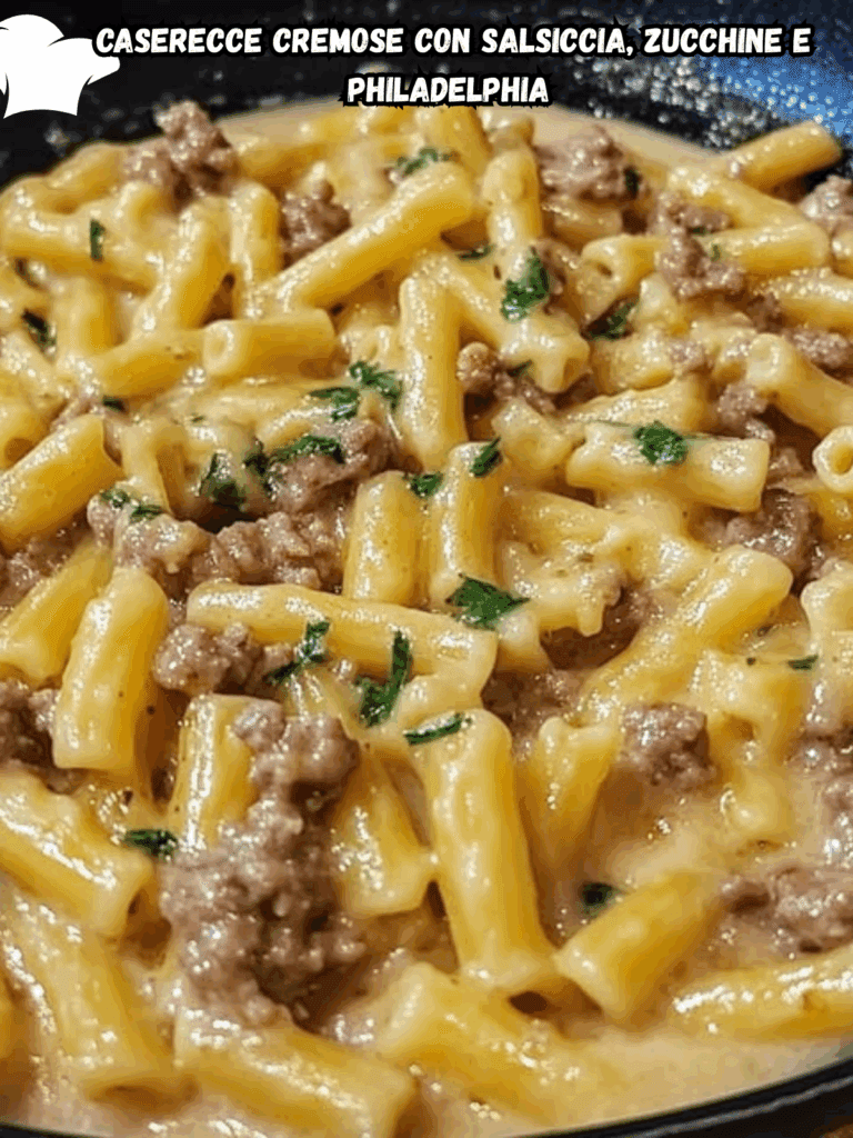 Caserecce cremose con salsiccia, zucchine e Philadelphia: un primo piatto ricco di gusto e morbidezza