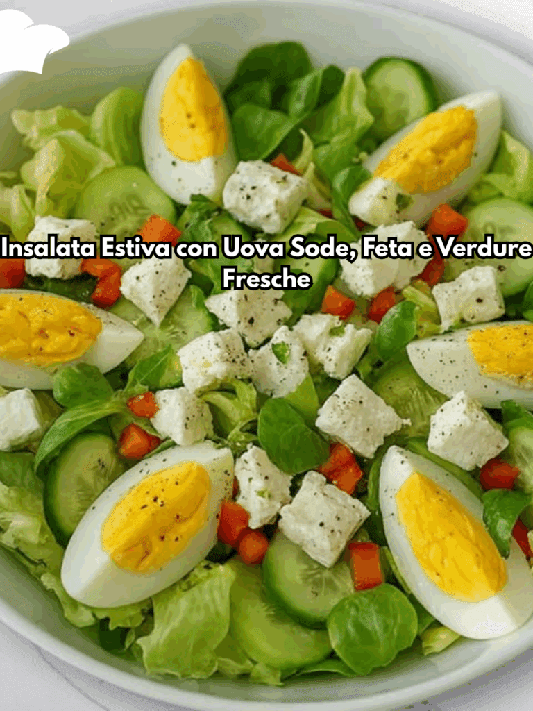 Insalata Estiva con Uova Sode, Feta e Verdure Fresche: un’esplosione di freschezza e sapore