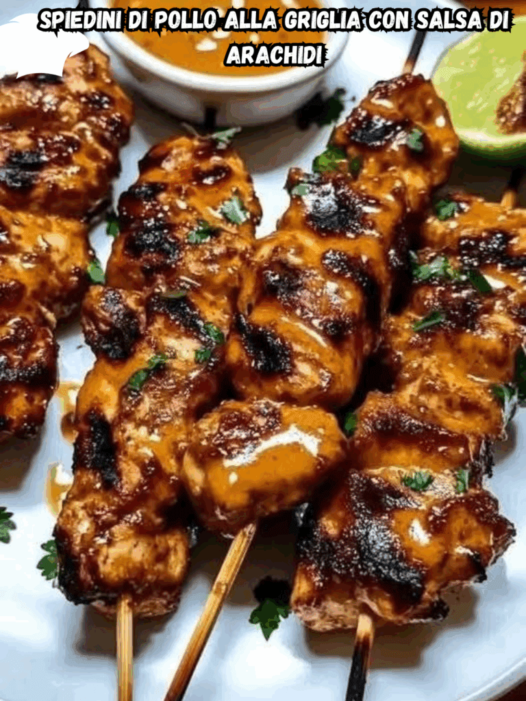 Spiedini di Pollo alla Griglia con Salsa di Arachidi: un Viaggio di Sapori Esotici e Avvolgenti