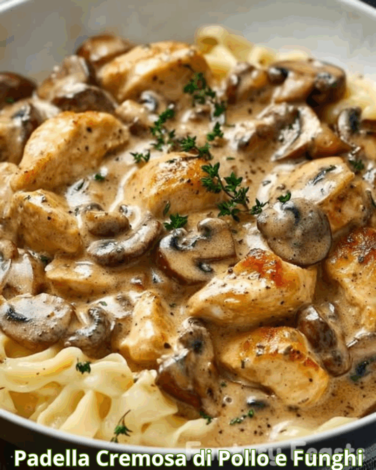 Padella Cremosa di Pollo e Funghi