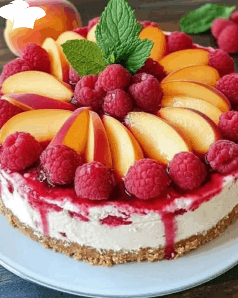 Cheesecake Pesche e Lamponi – Una fetta d’eleganza estiva