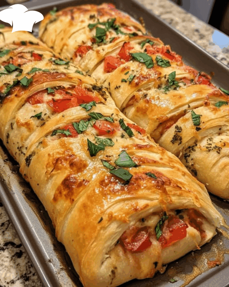 Tresse feuilletée à la mozzarella, tomates et jambon