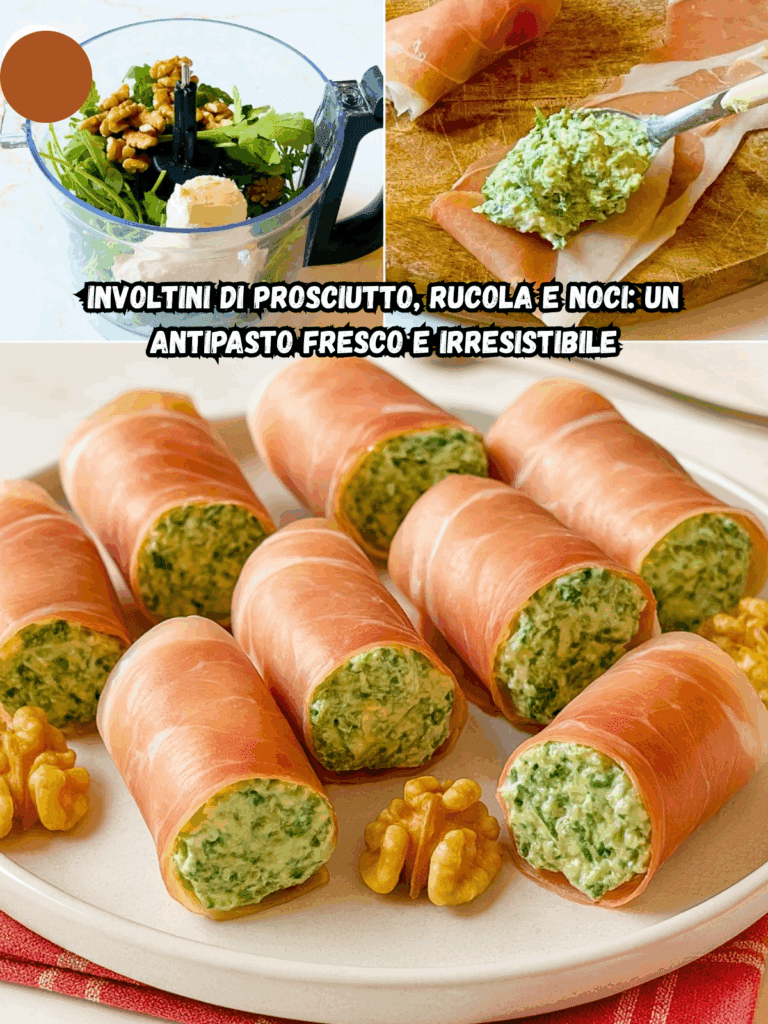 Involtini di prosciutto, rucola e noci: un antipasto fresco e irresistibile