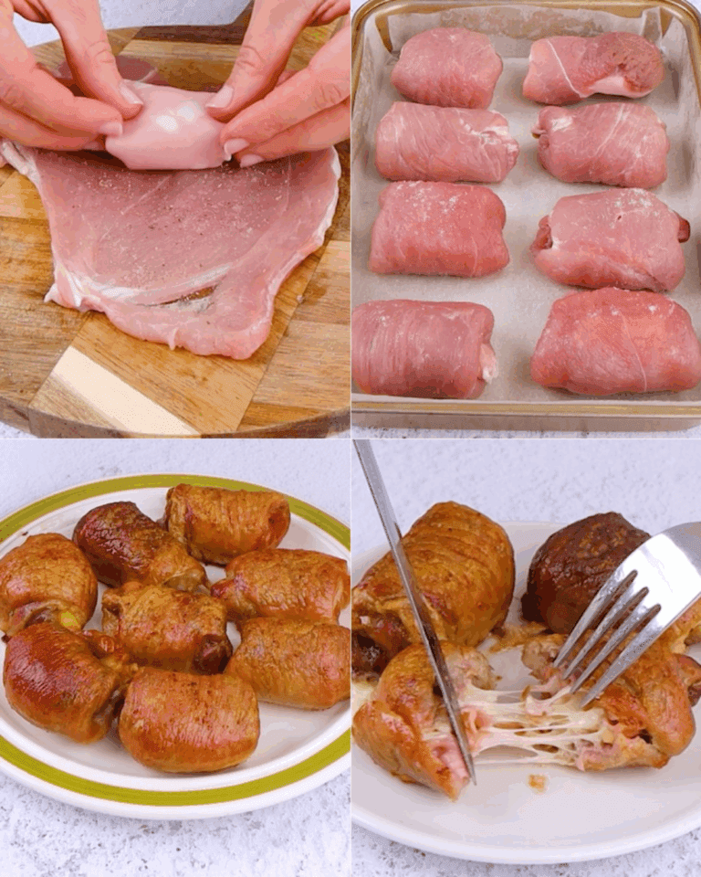 Involtini di Maiale con Mortadella e Formaggio Filante – Il Secondo Rustico che Fa Felici Tutti
