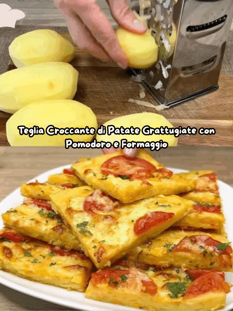 Più Buona della Pizza? Scommettiamoci! Teglia Croccante di Patate Grattugiate con Pomodoro e Formaggio