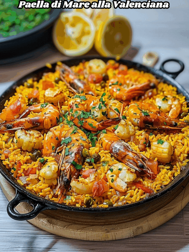 Paella di Mare alla Valenciana – Il trionfo dei sapori mediterranei