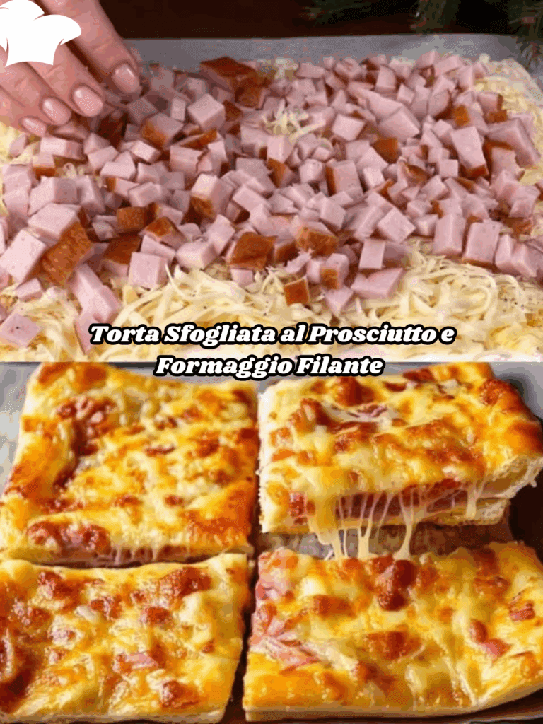 Torta Sfogliata al Prosciutto e Formaggio Filante – Un Abbraccio Dorato e Goloso
