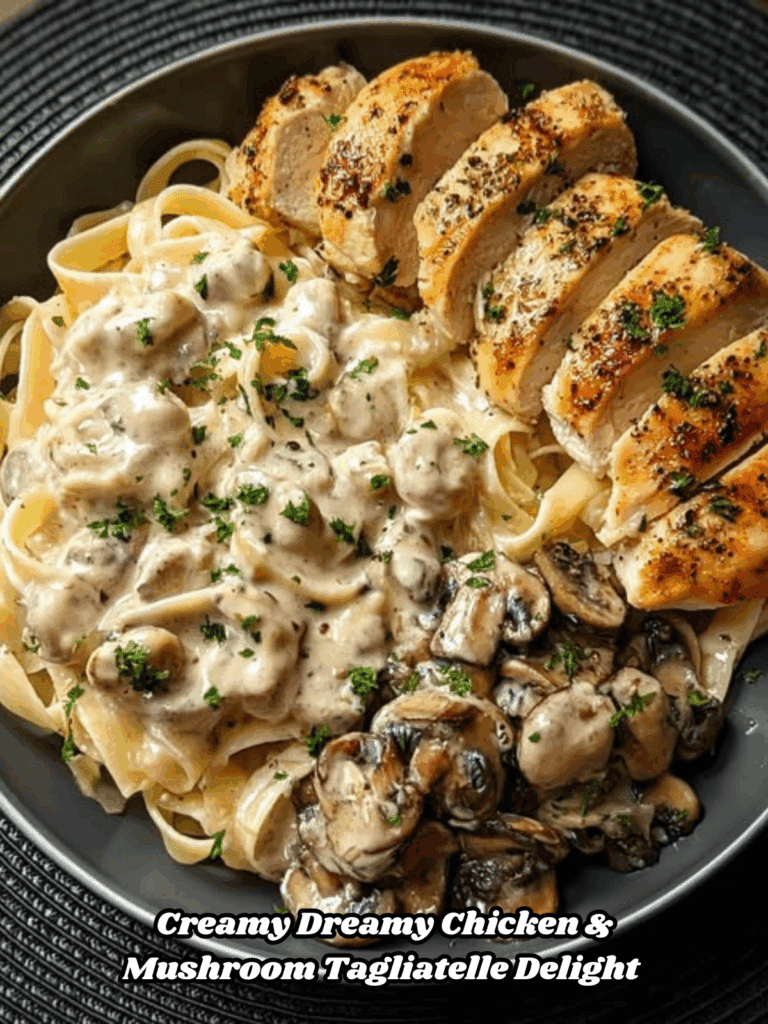 Creamy Dreamy Chicken & Mushroom Tagliatelle Delight