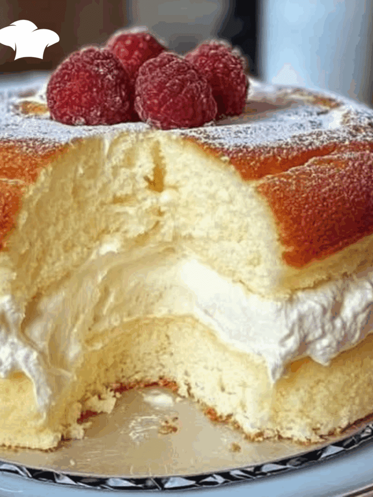Torta Nuvola ai Lamponi con Velo di Crema alla Vaniglia