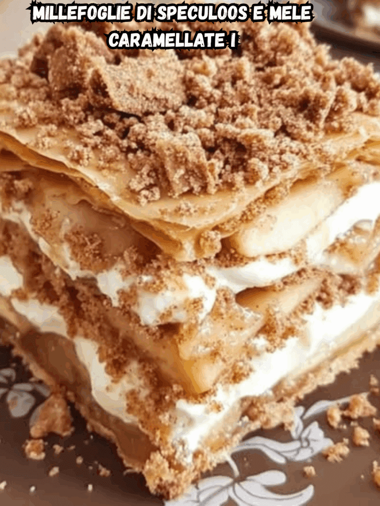 Millefoglie di Speculoos e Mele Caramellate – Un Dolce Croccante e Cremoso da Sogno