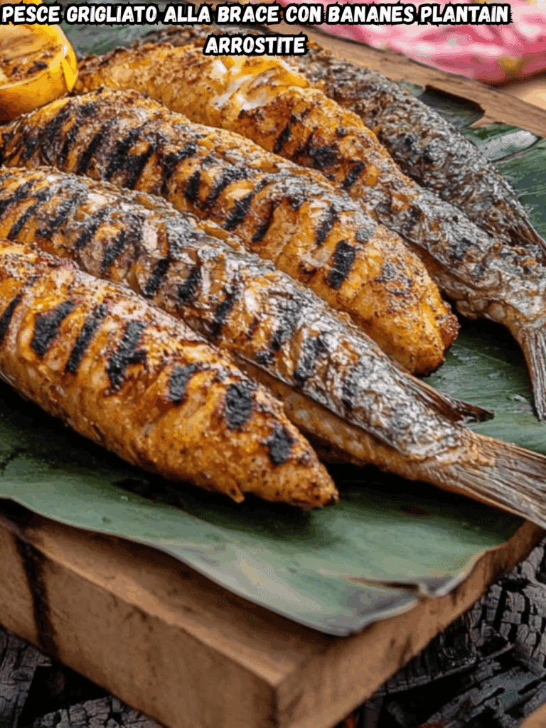 Pesce Grigliato alla Brace con Bananes Plantain Arrostite: Un Viaggio di Sapori Esotici sulla Griglia
