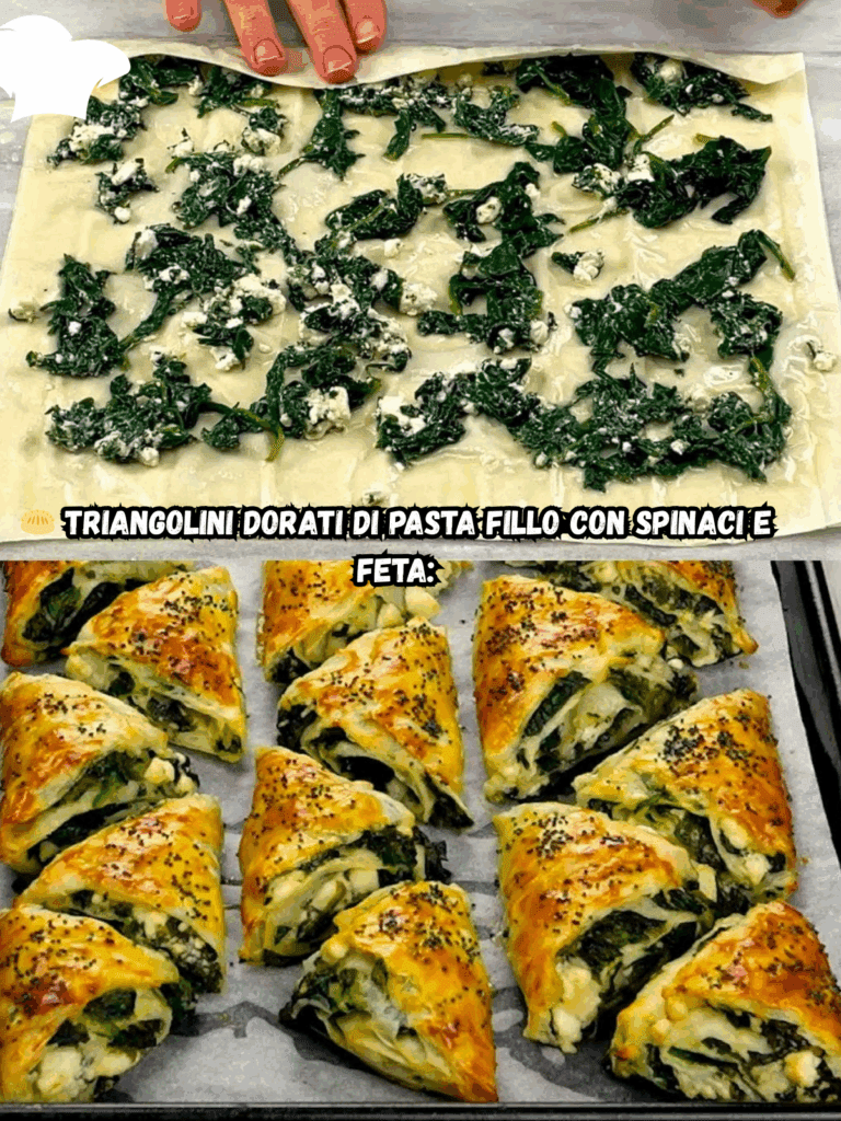 Triangolini dorati di pasta fillo con spinaci e feta: l'antipasto croccante che conquista tutti