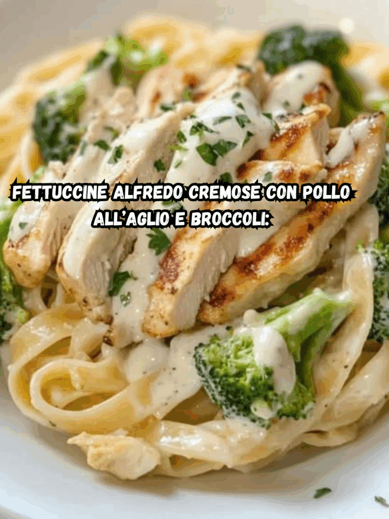 Fettuccine Alfredo Cremose con Pollo all’Aglio e Broccoli: Un Abbraccio di Gusto per le Tue Serate