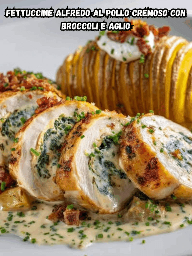 Fettuccine Alfredo al Pollo Cremoso con Broccoli e Aglio: un Esplosione di Gusto e Comfort
