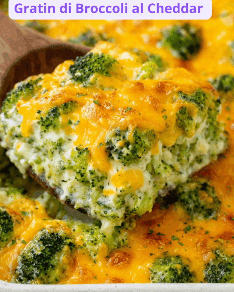 Gratin di Broccoli al Cheddar – Cremoso, Dorato e Irresistibilmente Confortante