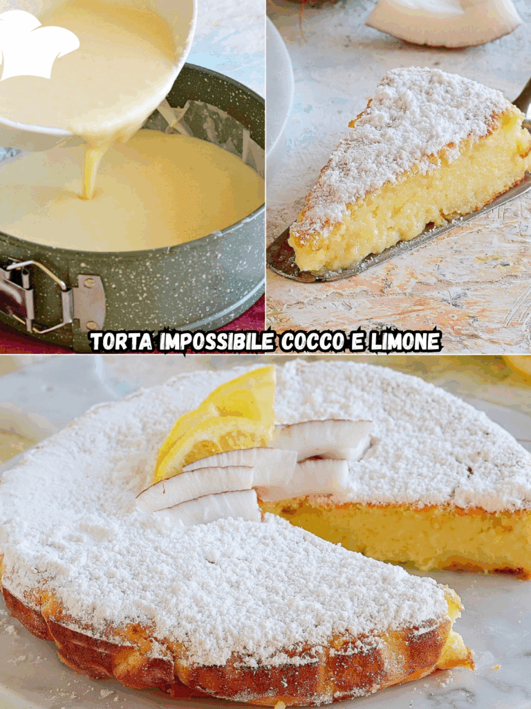 Torta Impossibile Cocco e Limone: Il Dolce Magico dalla Consistenza Cremosa