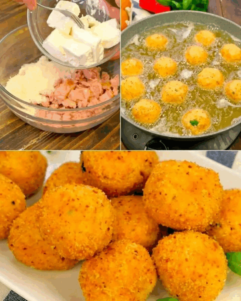 Polpette di tonno con cuore cremoso al formaggio: una delizia veloce e irresistibile.